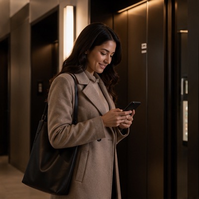 Resident using the OurGate app