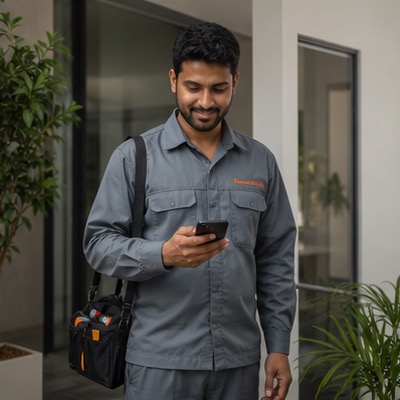 Resident using OurGate app